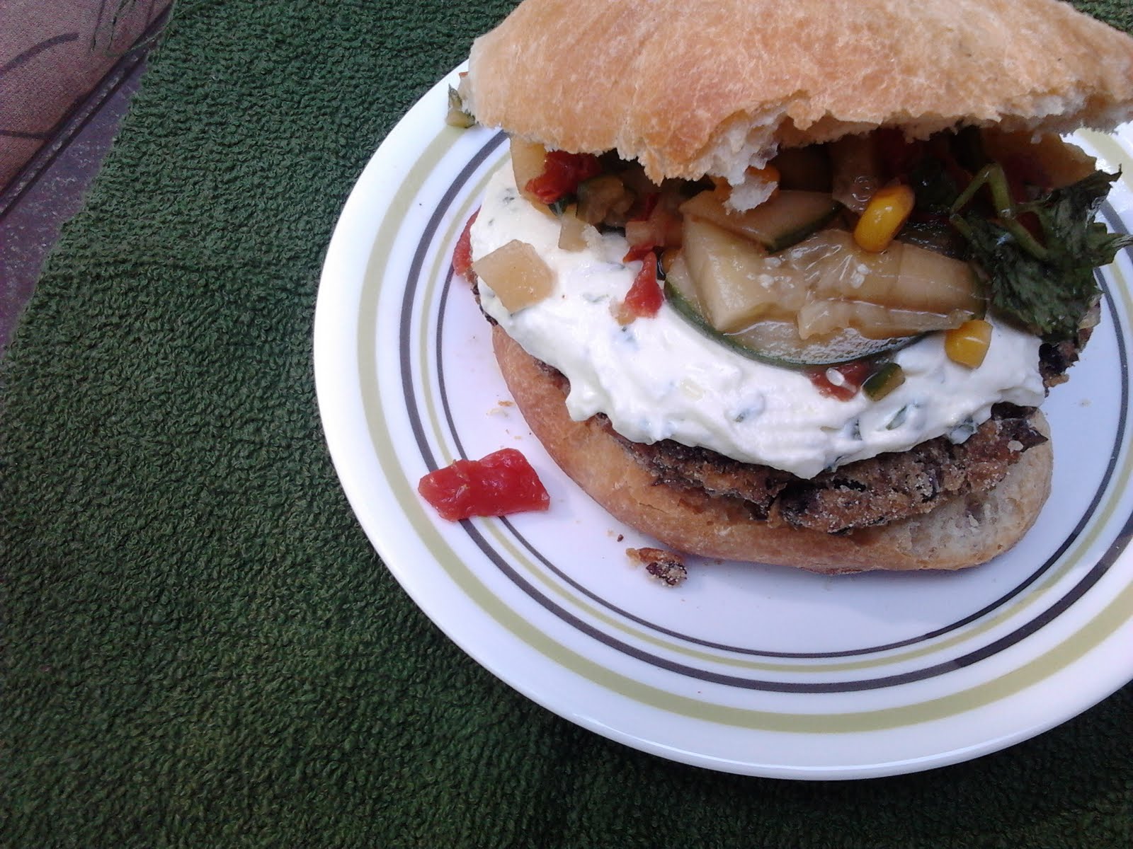 Cucumber Relish and Goat Cheese Burgers Recipe VeggieConverter