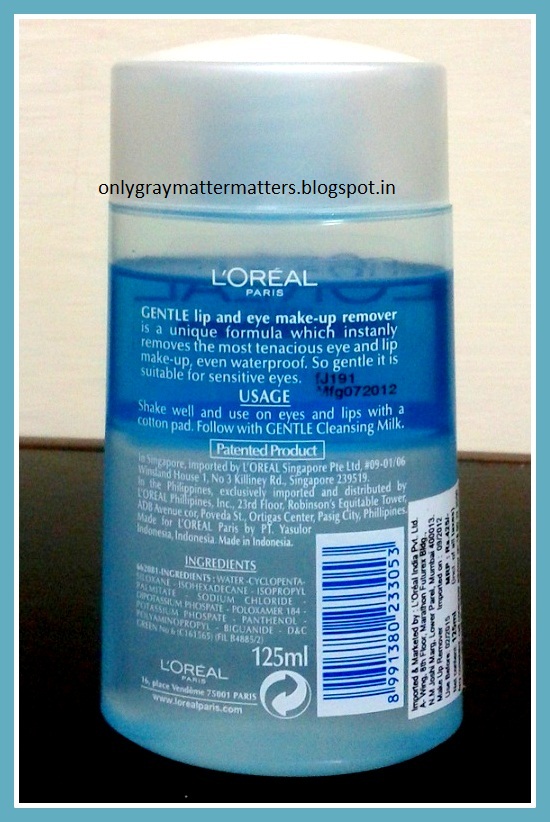 L'Oreal Paris Dermo Expertise Gentle Lip and Eye Makeup Remover Review