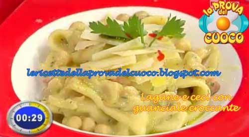 Lagane e ceci con guanciale croccante ricetta Natale Giunta Lagane e ceci con guanciale croccante ricetta La Prova del Cuoco