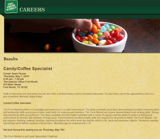 Candy and Coffee Specialist Jobs FT Worth TX