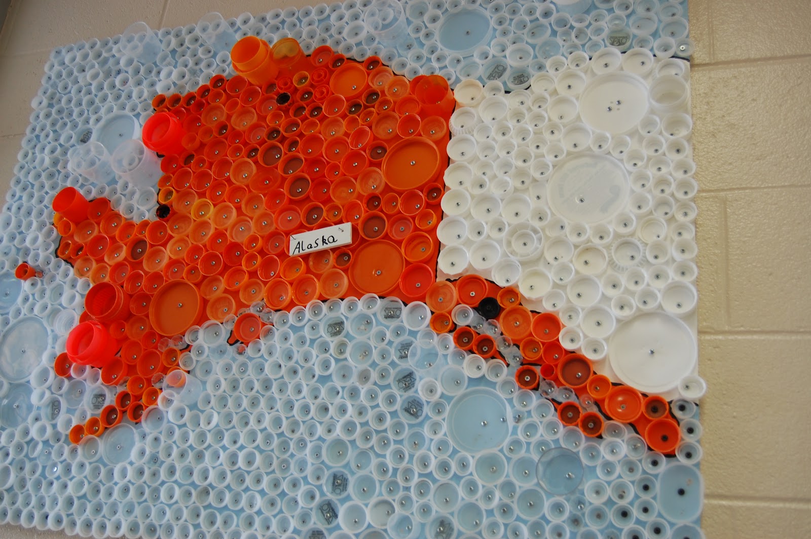 Upcycled Bottle Cap Map of USA Family Ever After
