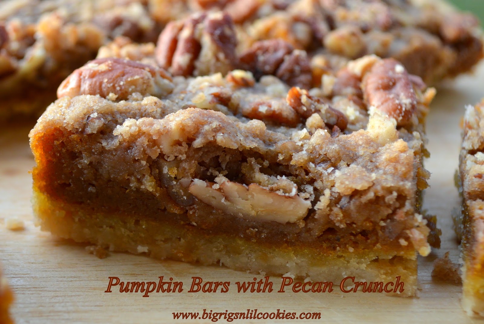 Big Rigs 'n Lil' Cookies Pumpkin Bars with Pecan Crunch