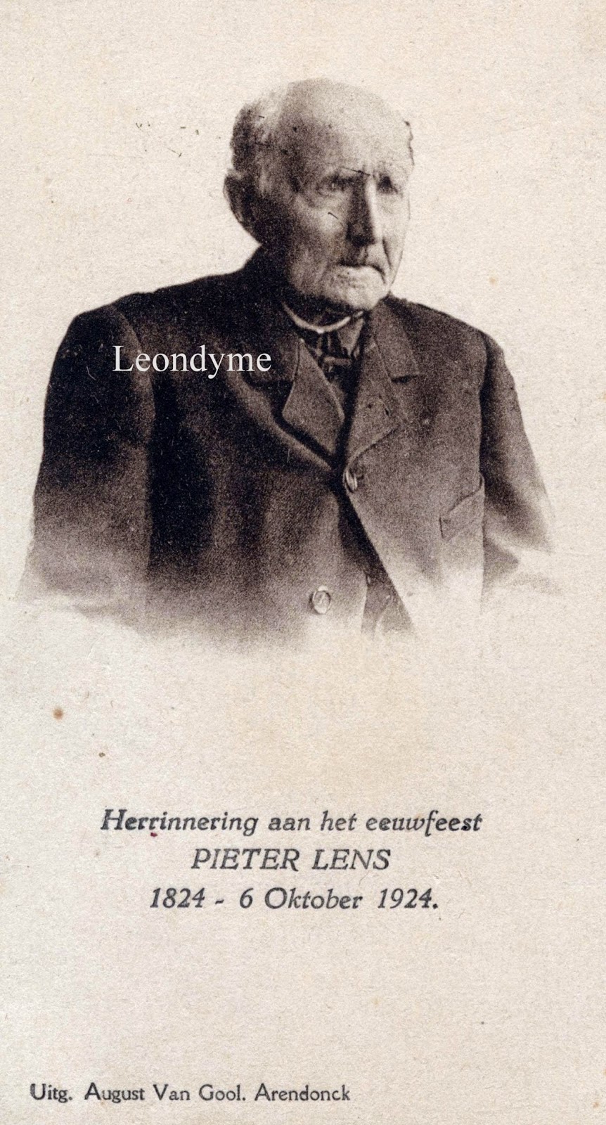 Petrus Lens 06-10-1824 Arendonk-22-02-1927 Arendonk. Verzameling Leondyme Petrus Lens 06-10-1824 Arendonk-22-02-1927 Arendonk. Verzameling Leondyme