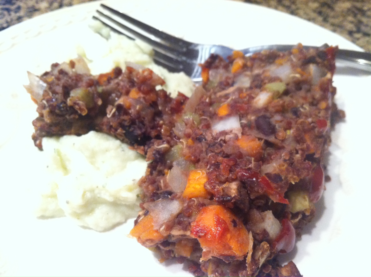 Project Kale Quinoa & Black Bean Loaf with Cauliflower "Mashed Potatoes"
