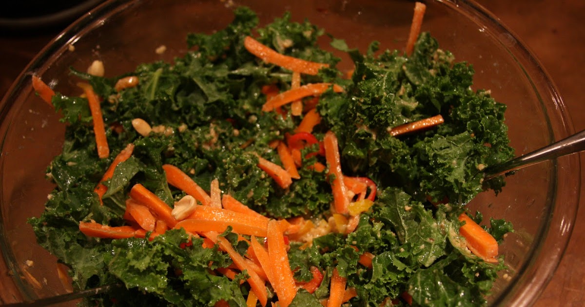Food Wonk Kale Salad with Peanut Dressing