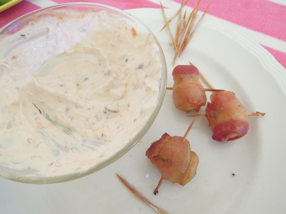 BaconWrapped Potato Bites & Spicy Sour Cream Dipping Sauce Acts of