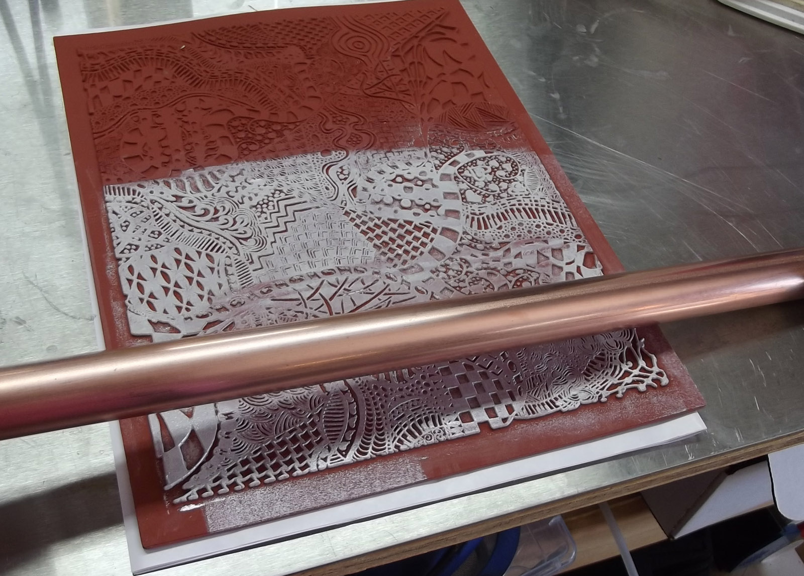 Etching Copper Pipe and Blanks with Zentangle Stamp
