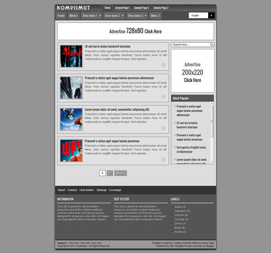 Screenshot Kompiimut, Template Blog Yang Imut Dan Amit Amit Kompiimut, Template Blog Yang Imut