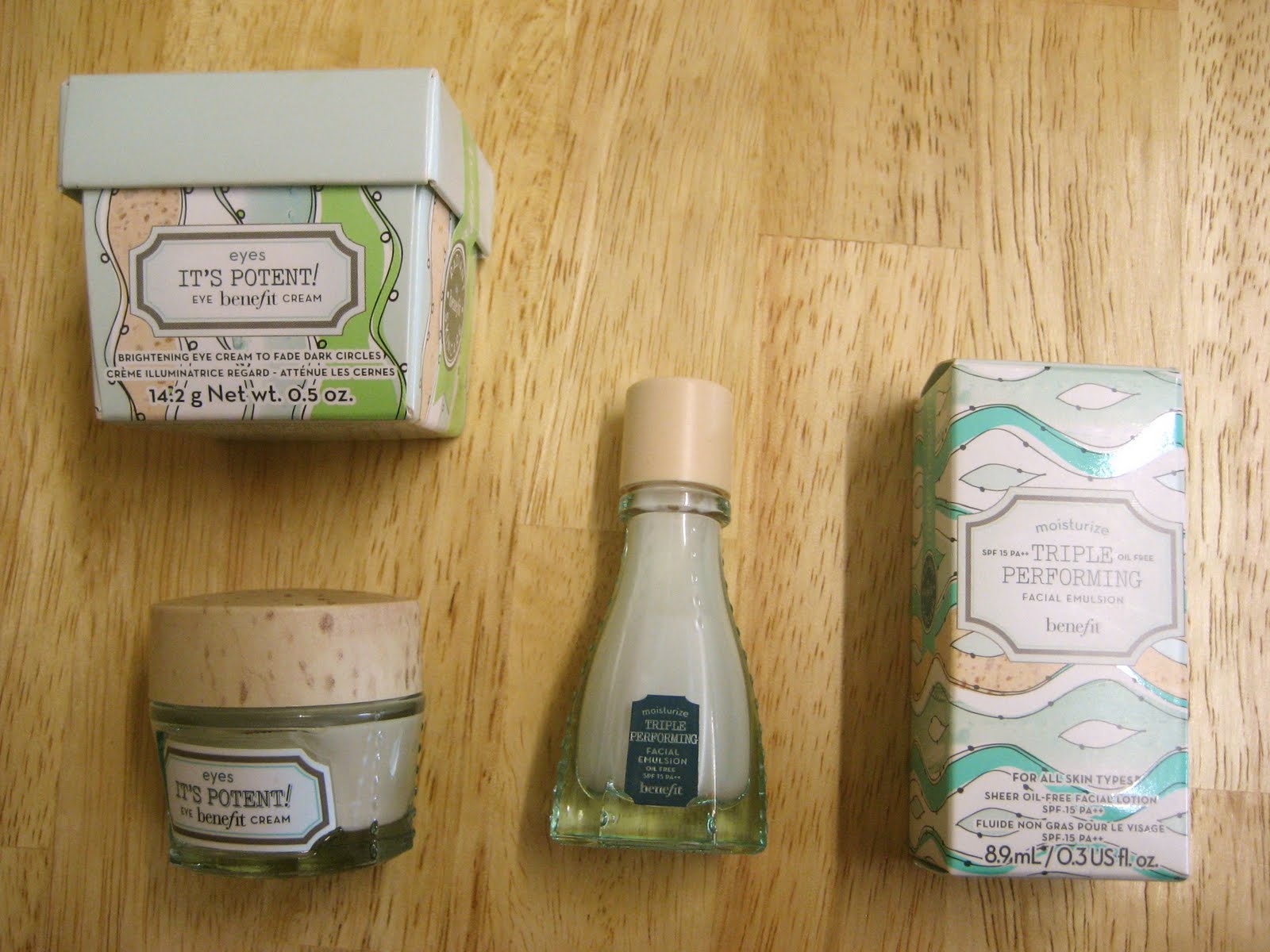 REVIEW Benefit It's Potent! Eye Cream & Triple Performing Facial