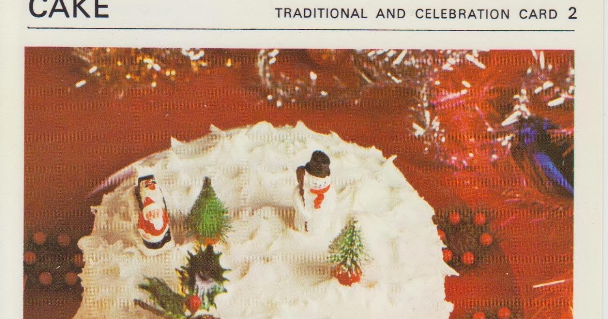 Recipe Vintage Christmas Cake 1960's (Marguerite Patten Recipe Card)
