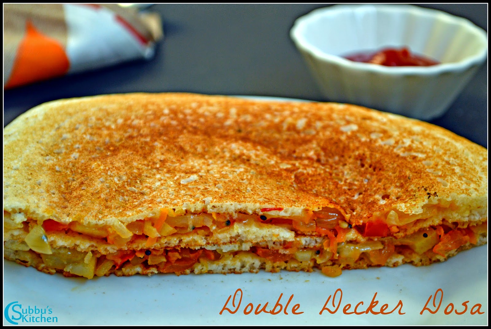 Double Decker Vegetable Dosa Recipe Double Decker Vegetable Dosa Recipe