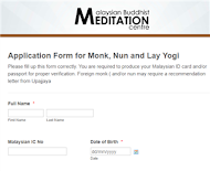 ♦ Meditation Retreat Application Form ♦