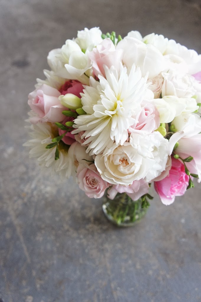 Sugar Bee Flowers Pretty white and pink wedding flower for wedding at