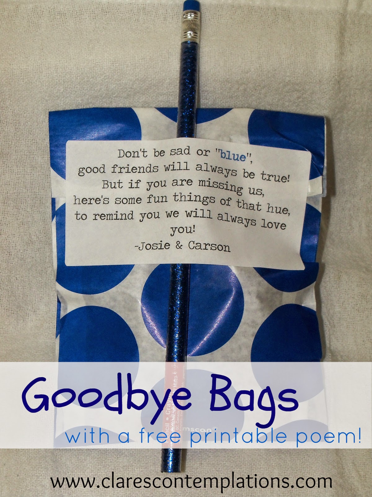 Clare's Contemplations Goodbye Bags