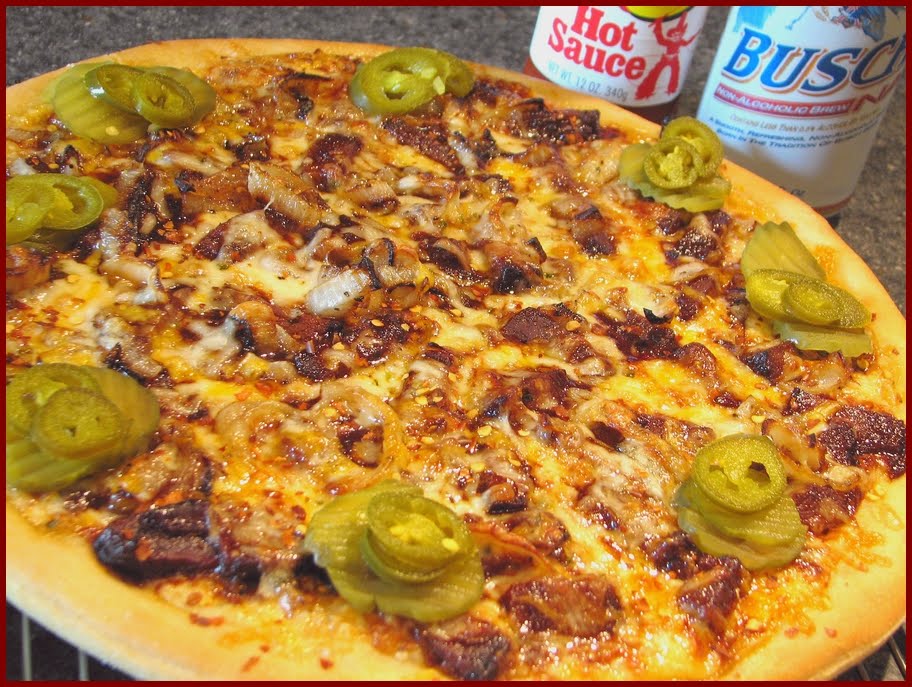 Fat Johnny's Front Porch Homemade BBQ Beef Brisket Pizza