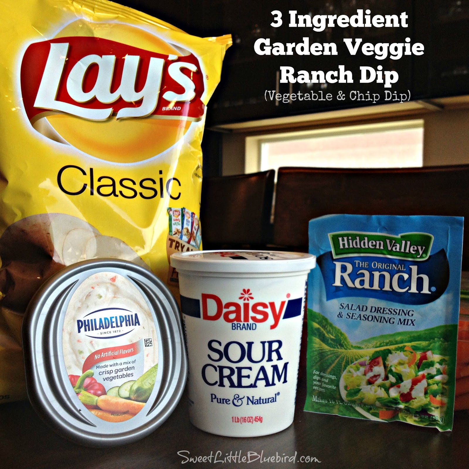 3 Ingredient Garden Veggie Ranch Dip (Easy) Sweet Little Bluebird