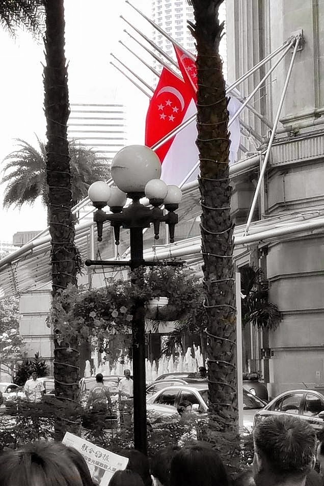 Half Mast Singapore Flag - Mr Lee Kuan Yew lying in state at Parliament House www.meheartseoul.blogspot.com