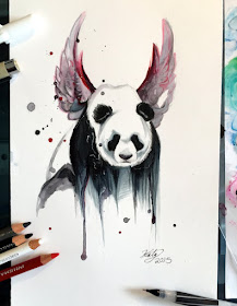 18-Disappearing-Panda-Katy-Lipscomb-Lucky978-Fantasy-Watercolor-Paintings-Colored-Pencils-Drawings-www-designstack-co