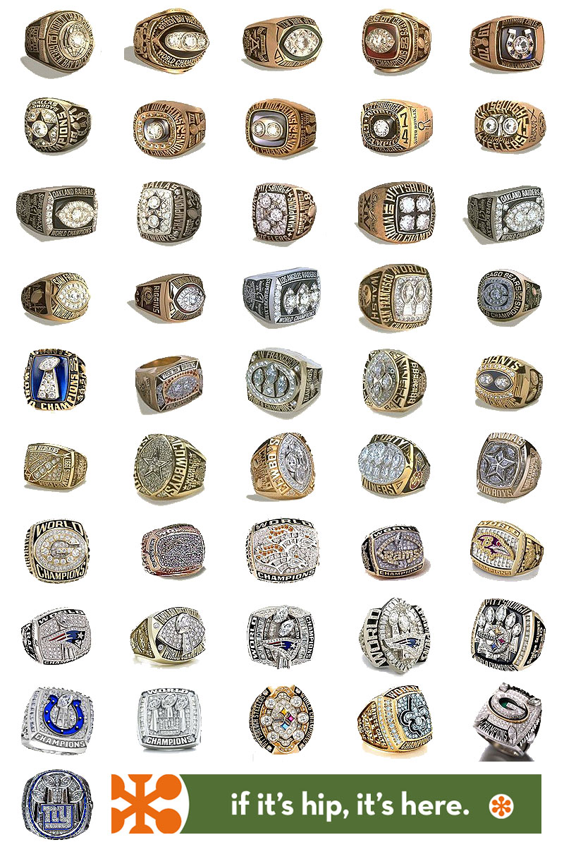 If It's Hip, It's Here (Archives) All 46 Superbowl Rings To Date And