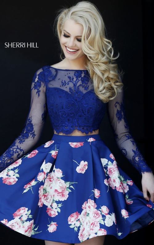 two piece floral dresses