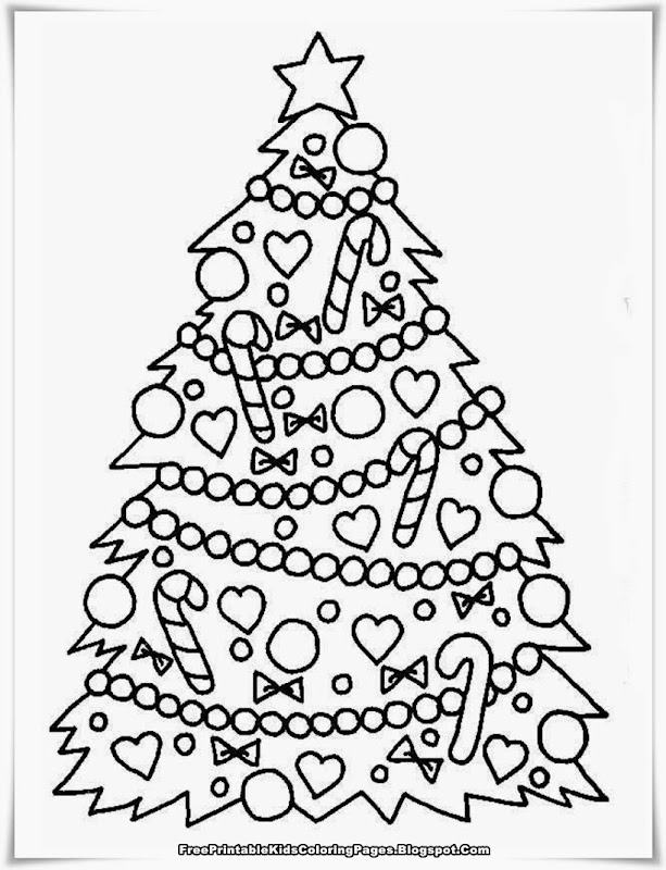 Christmas Tree Printable Kids Coloring Pages title=