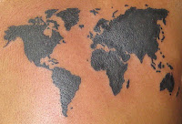 Map of the world tattoo