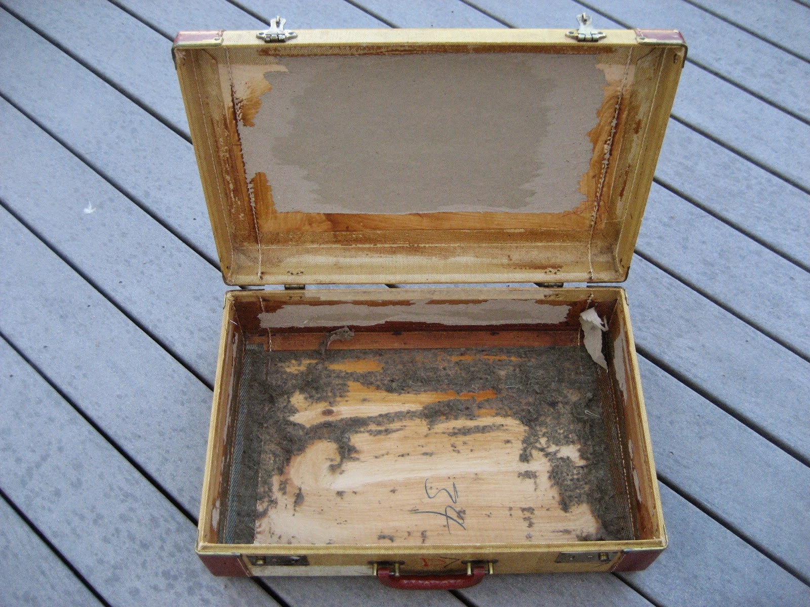 Spare Pockets of Time Vintage Suitcase Redo