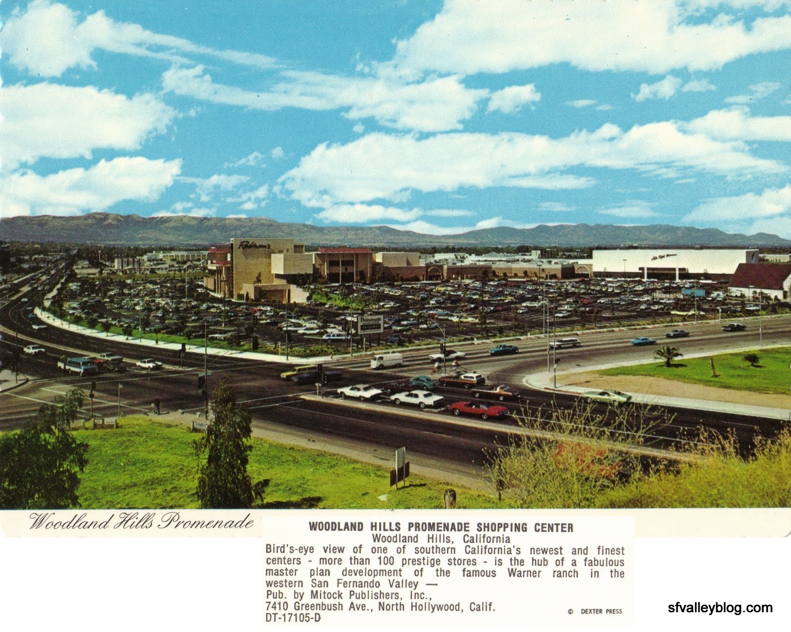 1970's Aerial View of Topanga Mall in Canoga Park Postcard