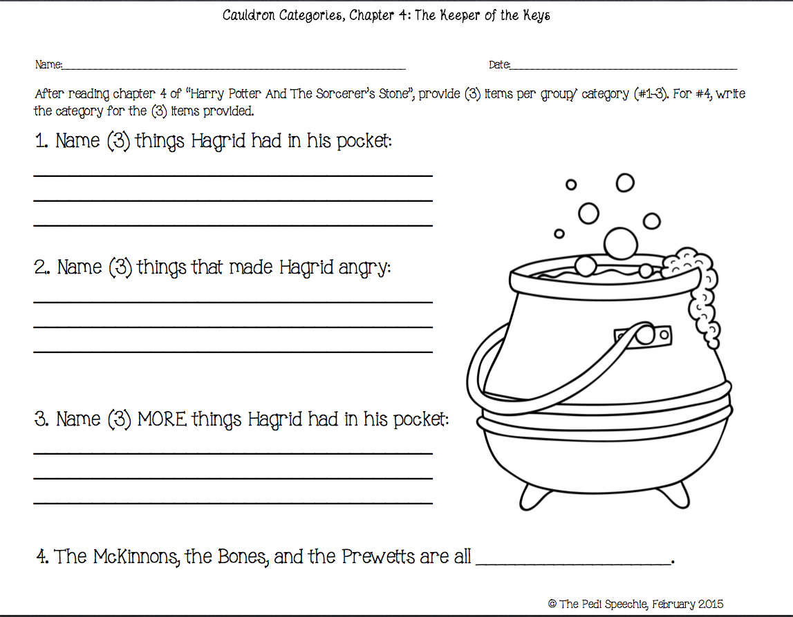 Uncategorized Harry Potter Worksheets the pedi speechie may 2015 please note i am in no way affiliated with book or author you must first purchase potter and sorcerers by j k rowling i