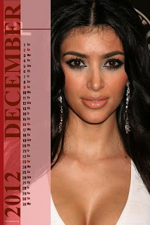 Kim Kardashian Desktop Calendar 2012