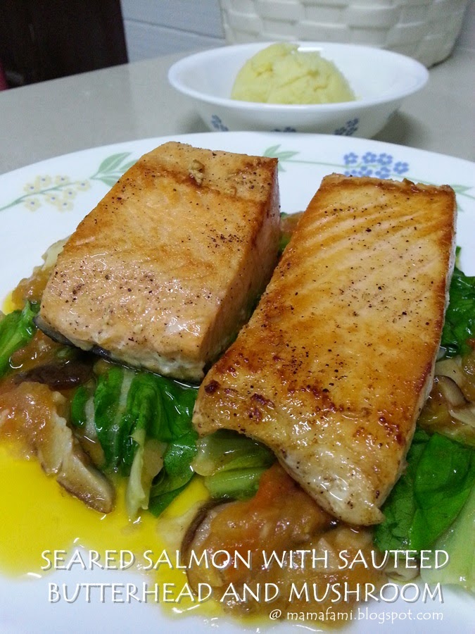 MamaFaMi's Spice n Splendour Seared Salmon with Sauteed Butterhead and
