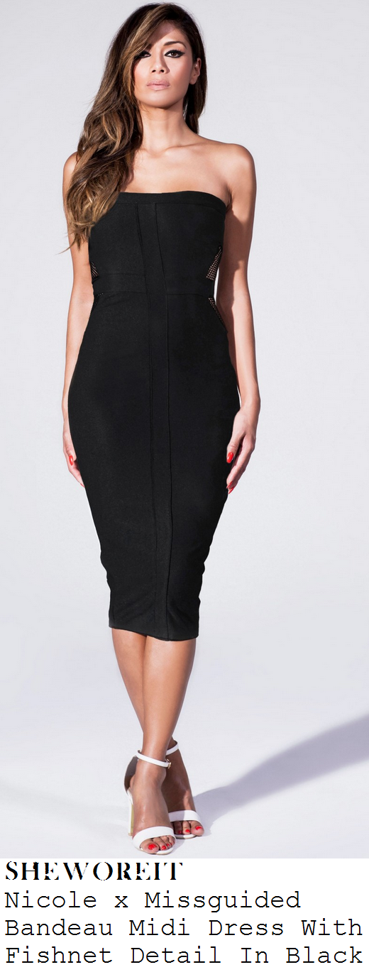 jessica-wright-black-strapless-bandeau-fishnet-mesh-cut-out-detail-bodycon-midi-dress