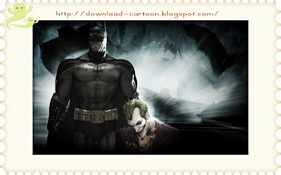 Batman cartoon with his enemy at midnight in wallpaper