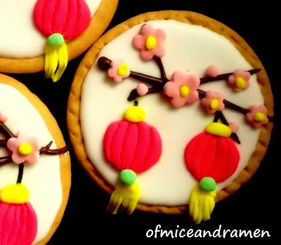 Chinese new year/lunar new year decorated almond cookies OF MICE AND raMEN: Chinese New Year Cookies