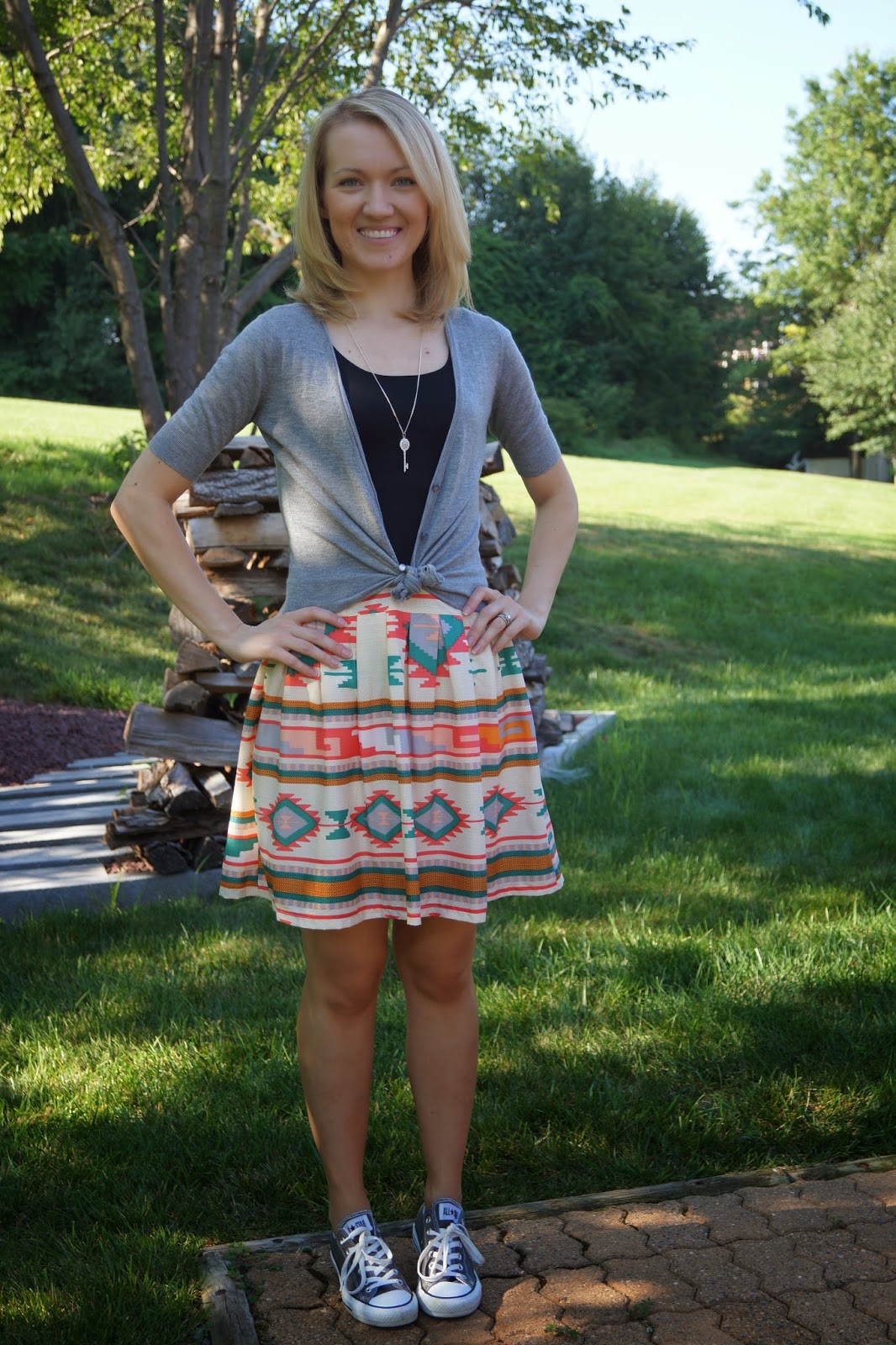 A Little Bit of WoWe Teacher Style Printed Skirt Inspiration