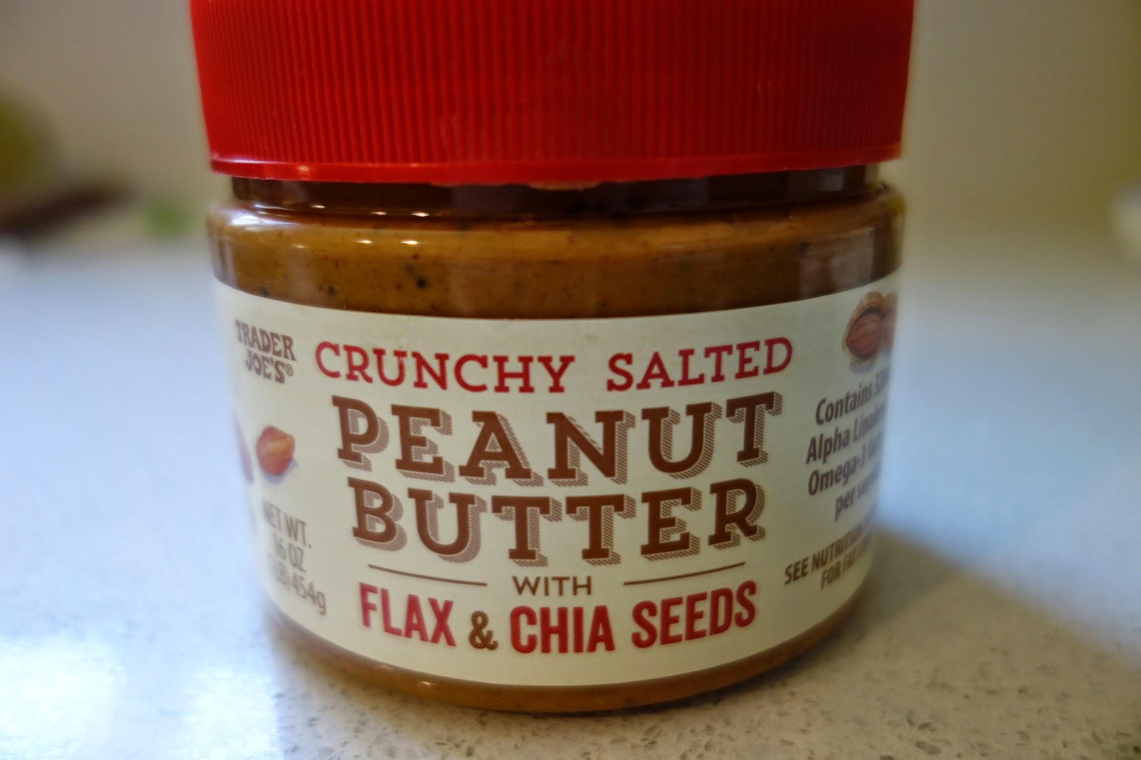 Trader Joe's Crunchy Salted Peanut Butter with Flax & Chia Seeds