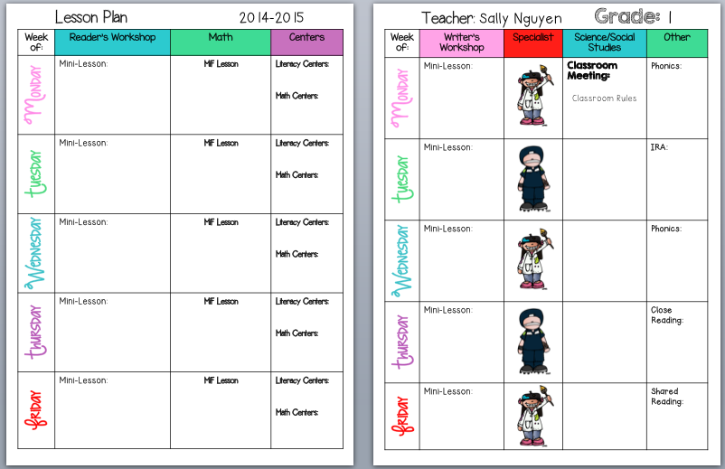 miss nguyens class make it monday cute weekly class planner template