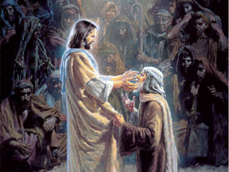 Jesús sana a un ciego de nacimiento Jesús sana a un ciego de nacimiento