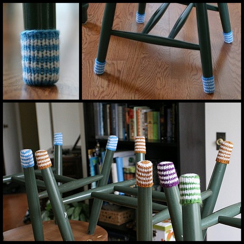 Dollar Store Crafter Knitted Chair Leg Floor Protectors