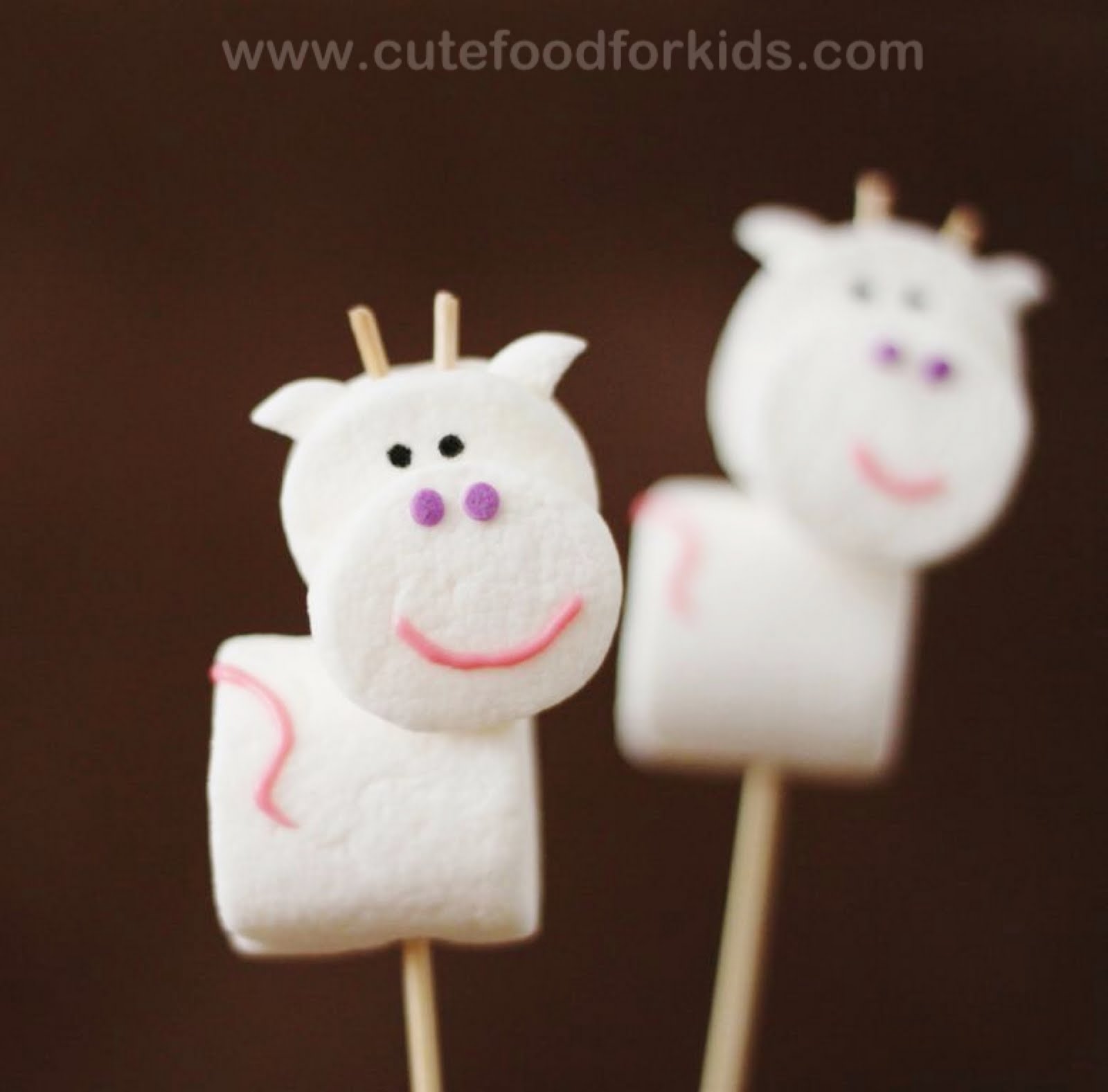 Cute Food For Kids? Marshmallow Pop Happy Cows