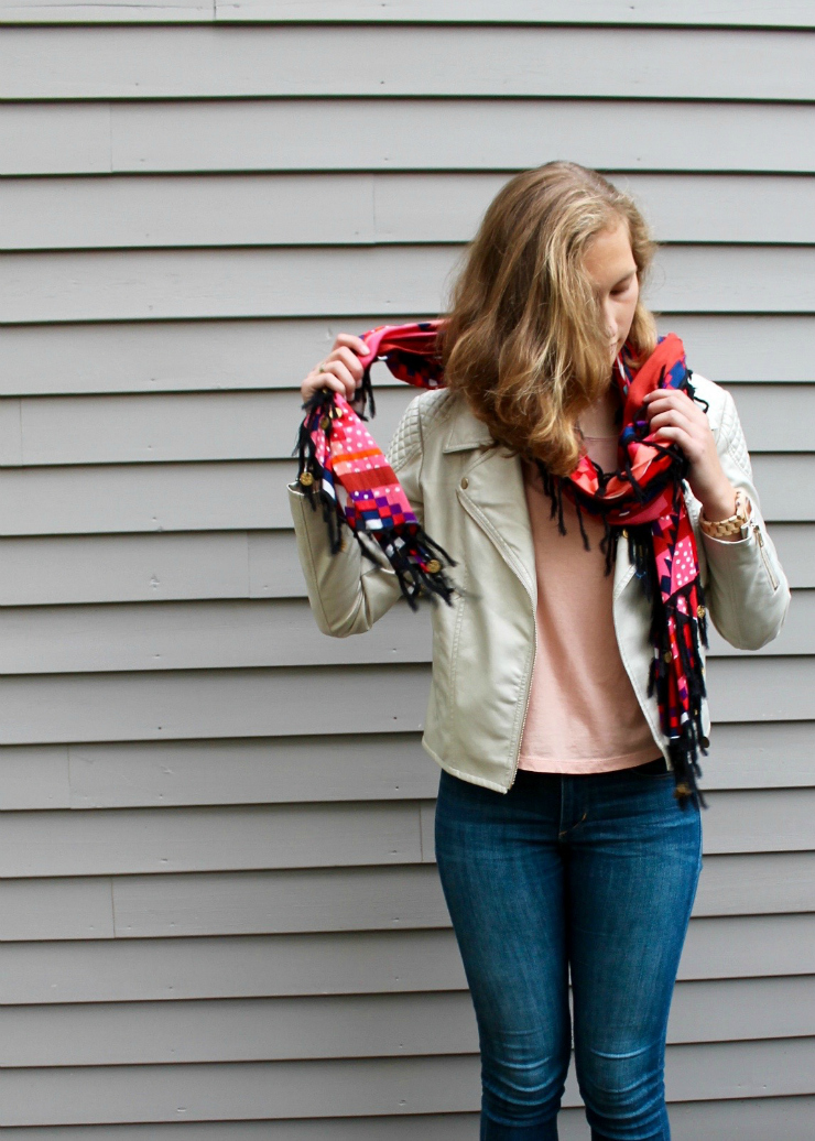 JORD wooden watch, leather jacket for fall outfit