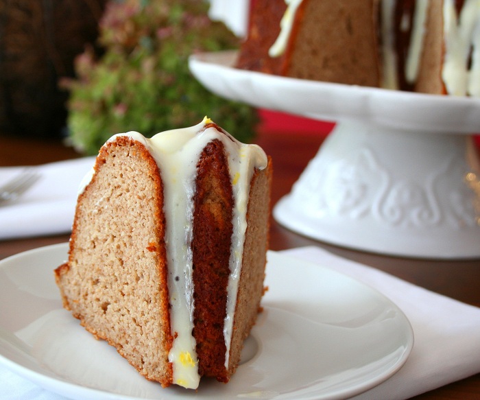 Gingerbread Bundt Cake with Lemon Glaze (Low Carb and Gluten Free