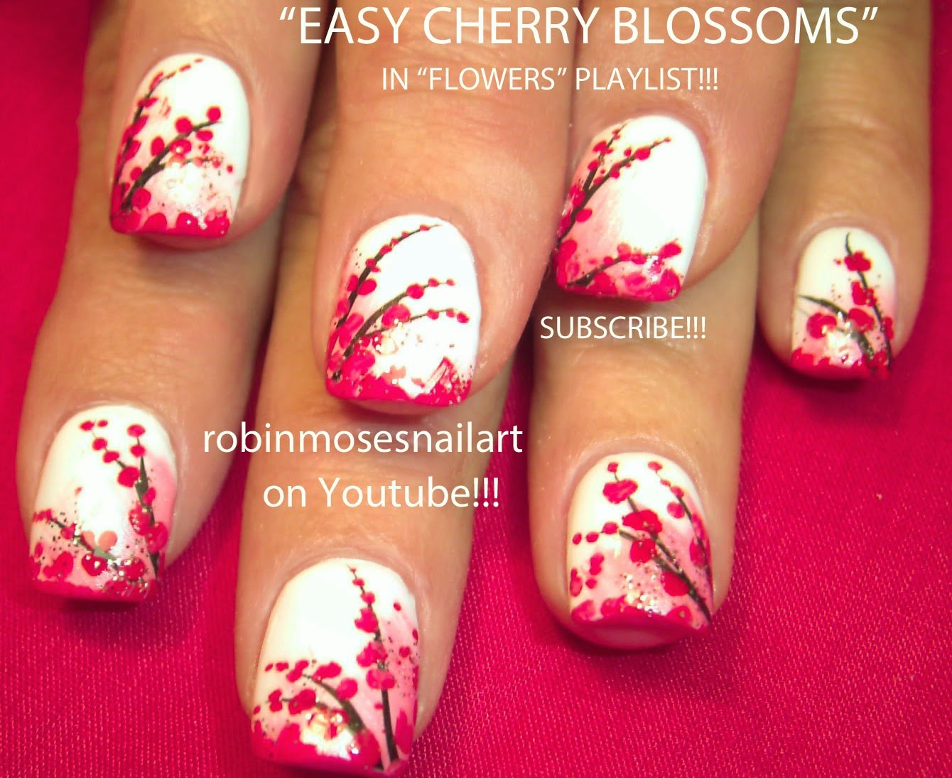Cherry Blossom Nail Art by Robin Moses - wide 3
