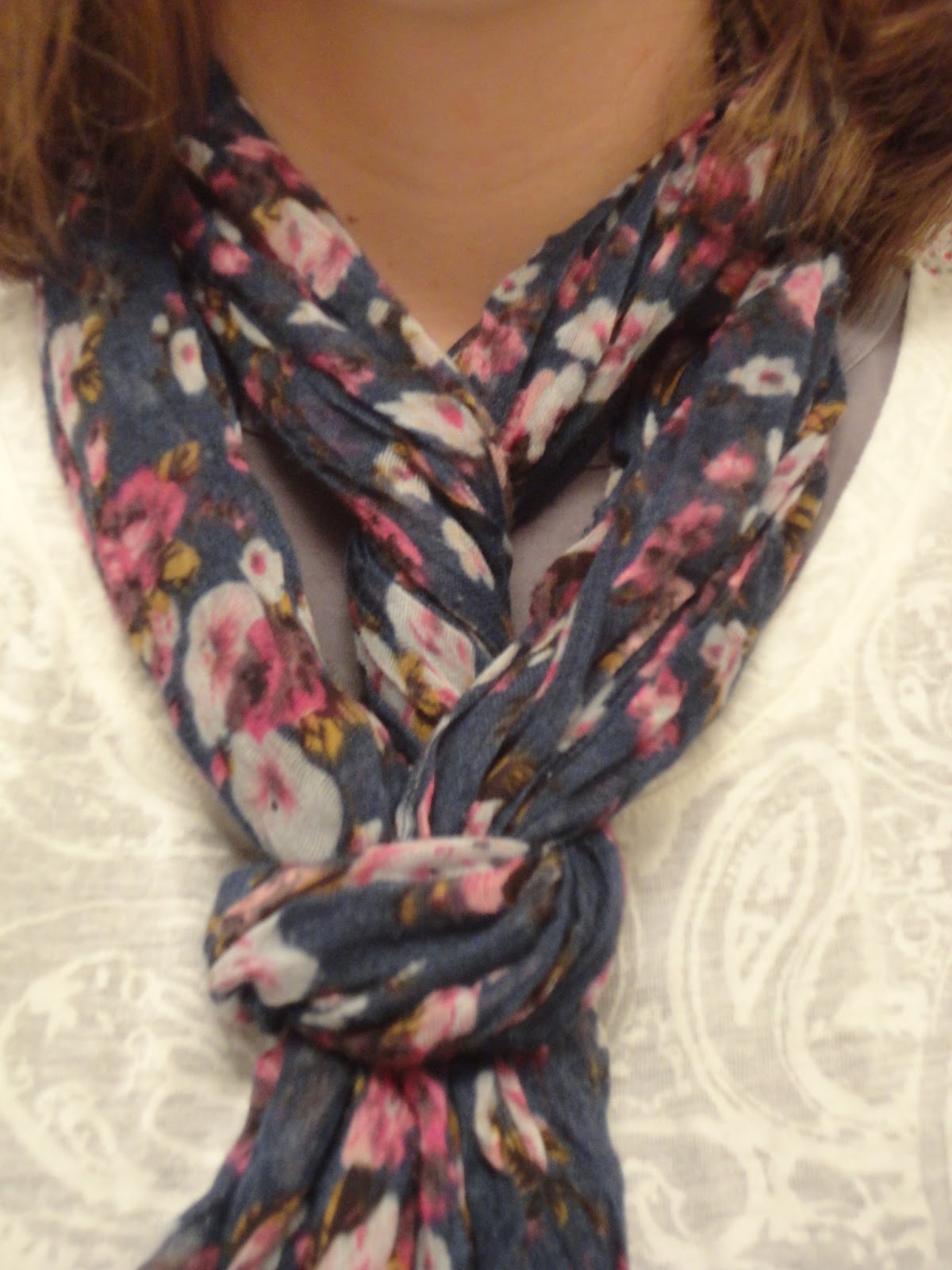 Making Happy New Scarf Knot, a.k.a. I Feel So Cool Right Now