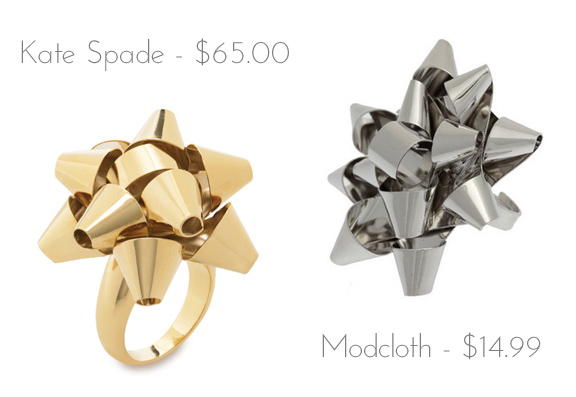 kate spade bow ring silver