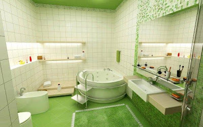 Dekorasi Indah Kamar Mandi Hijau | Sumber Gambar : Freshome.com www.interior-minimalis.com