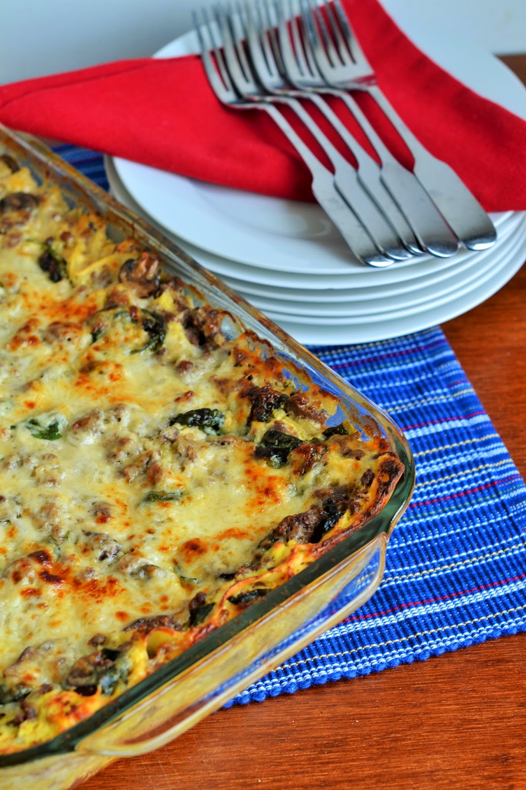 bonbons & biscotti White Lasagna with Sausage, Spinach and Portabello