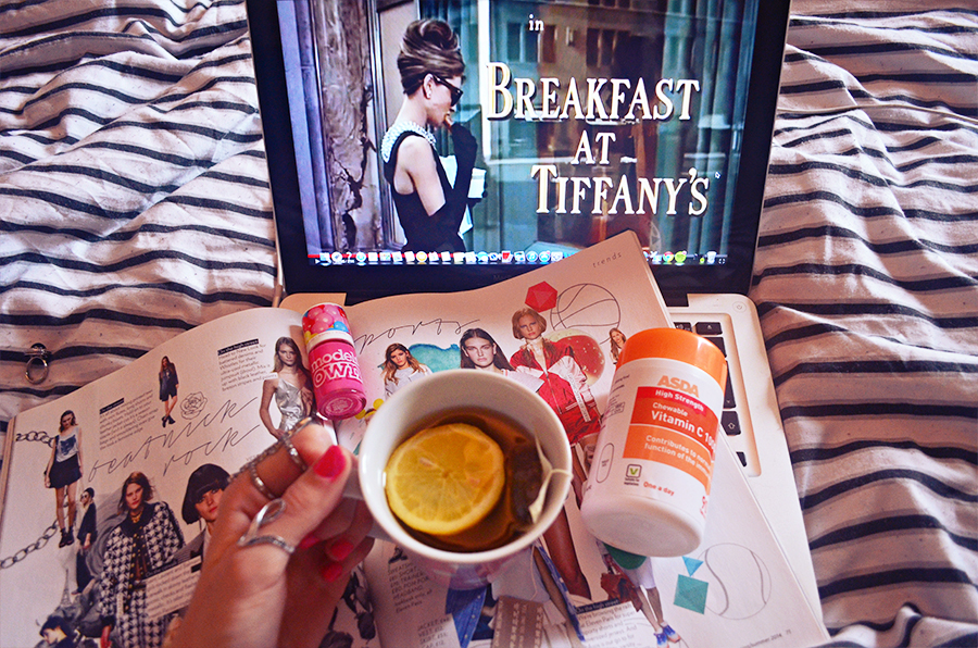 Sick nights in, the guide to a stylish sick day off // stephi lareine // uk fashion blogger // lemon tea, movies, duvet days, vitamins