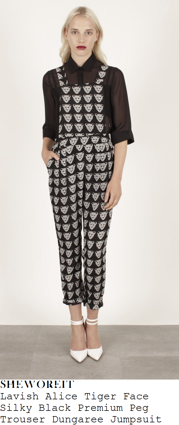 billie-faiers-black-and-white-tiger-print-dungaree-jumpsuit