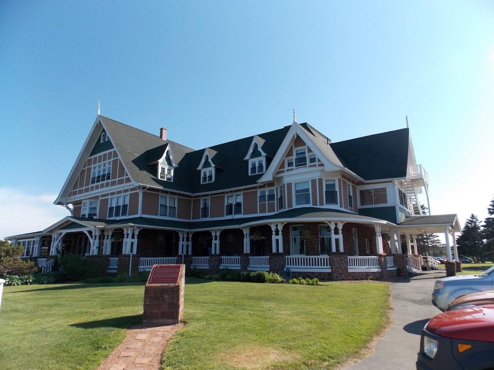 Voyage to Prince Edward Island White Sands Hotel and lighthouse on the